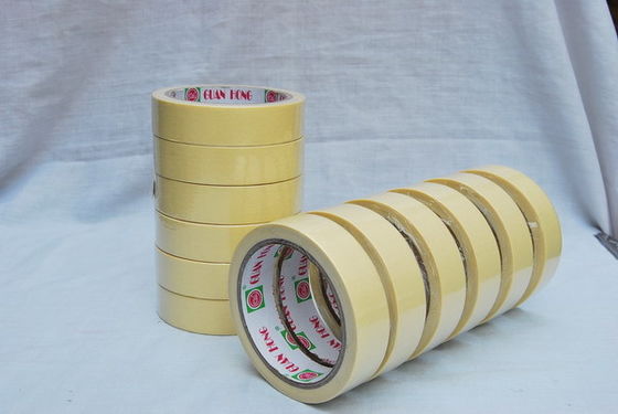 China gelber löslicher Gummi basierte farbige selbsthaftendes Kreppband jumboo Rolle, 80mic 140mic fournisseur